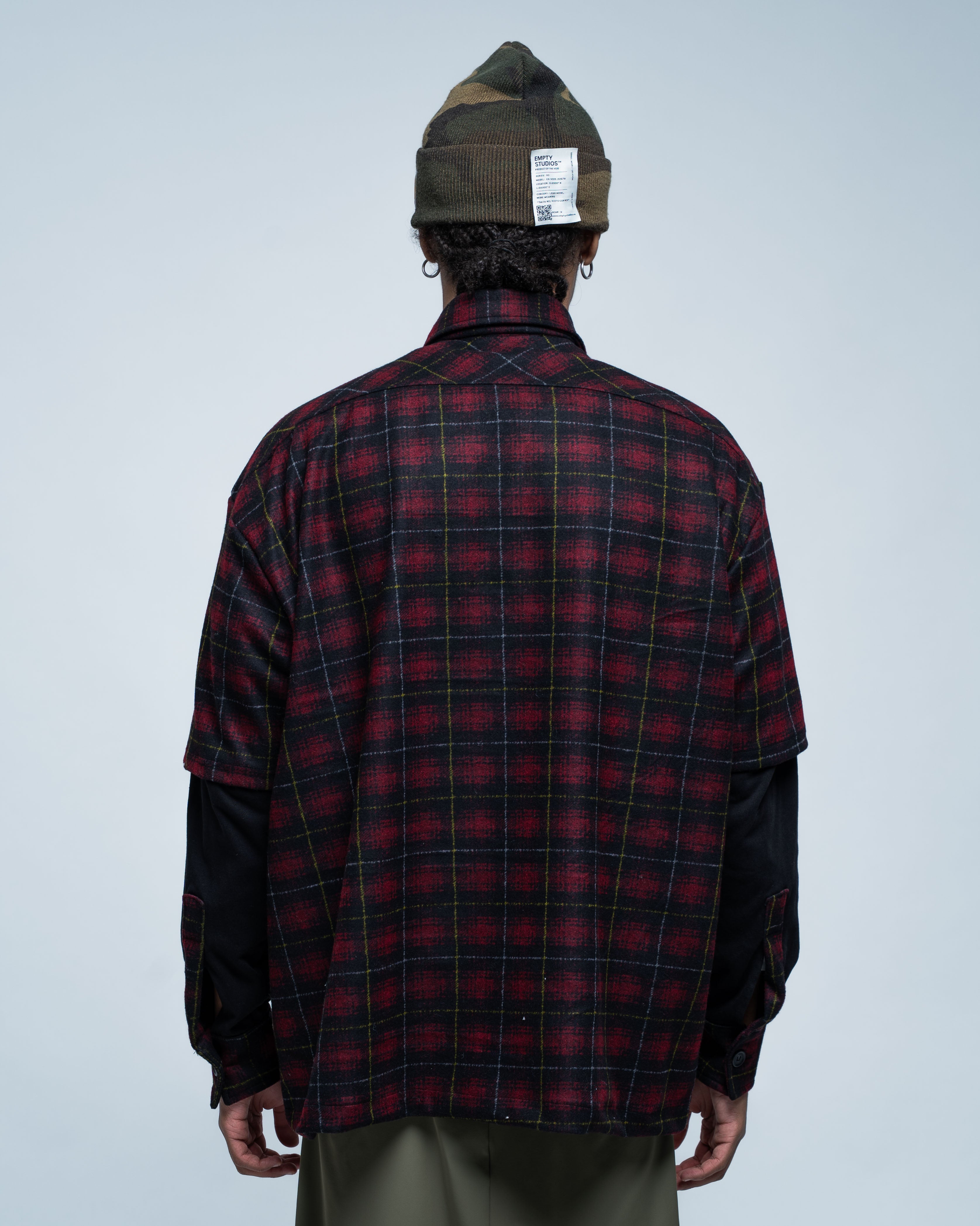 Grid Flannel Shirt 01 Red and Black