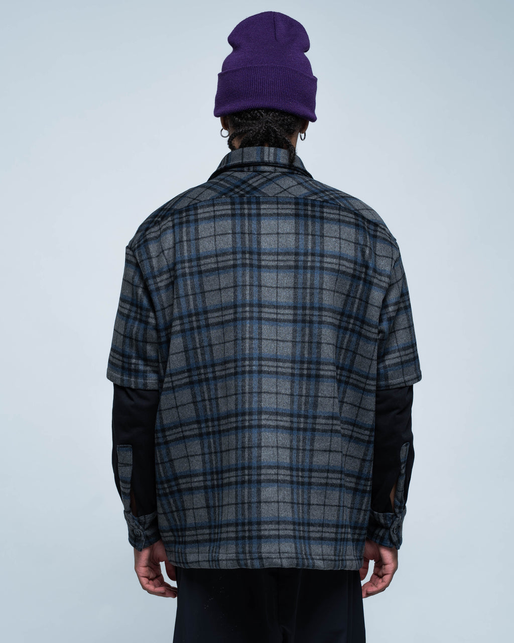 Chemise en flanelle à carreaux 01 grise et noire