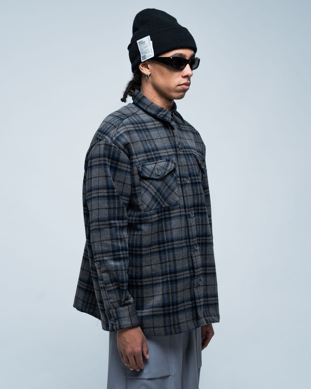 Flannel Overshirt Grey and Black