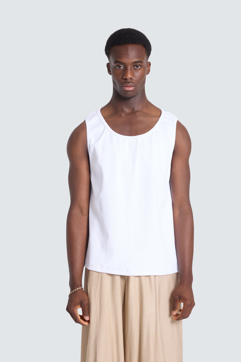 Essential rib tank white