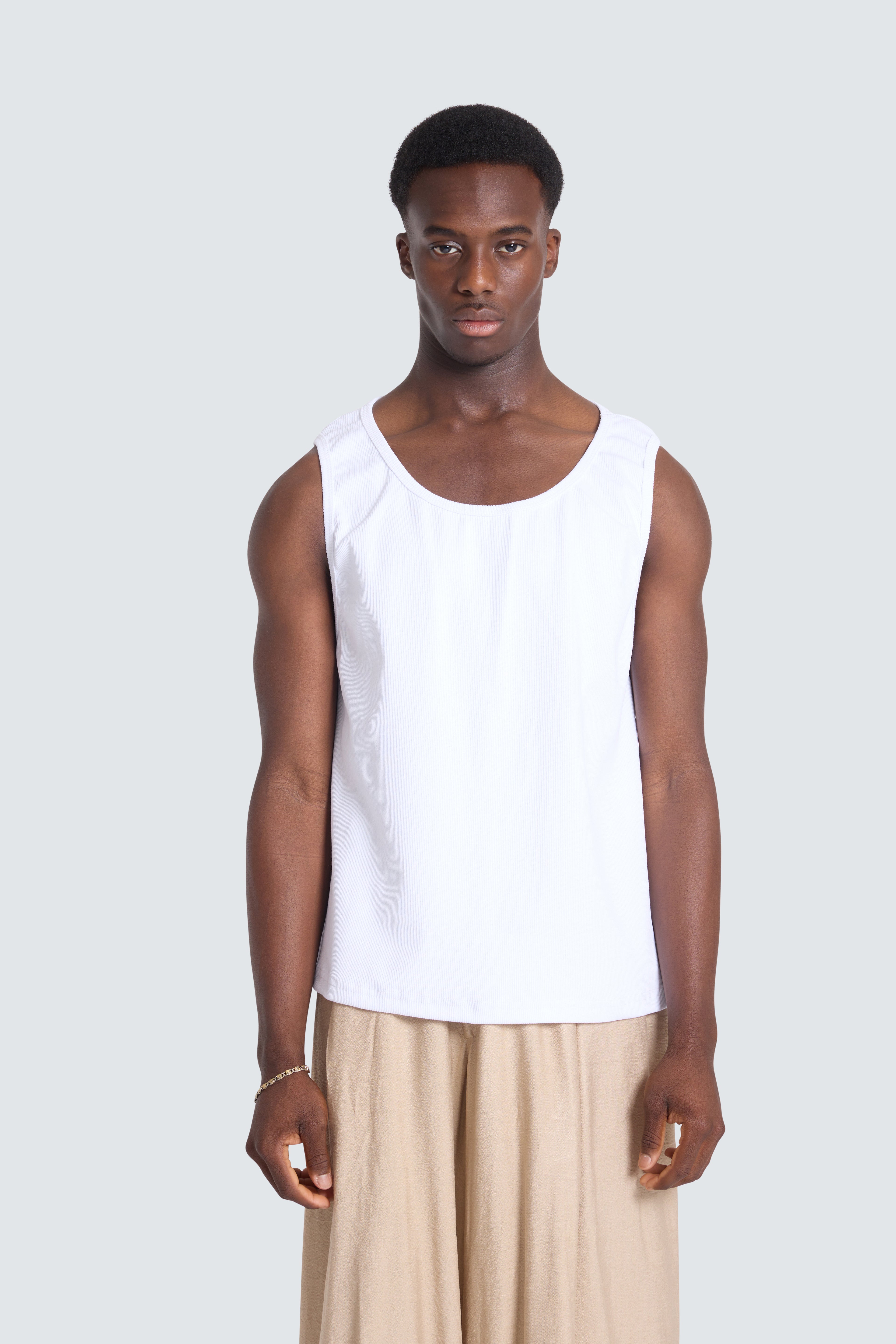 Essential rib tank white
