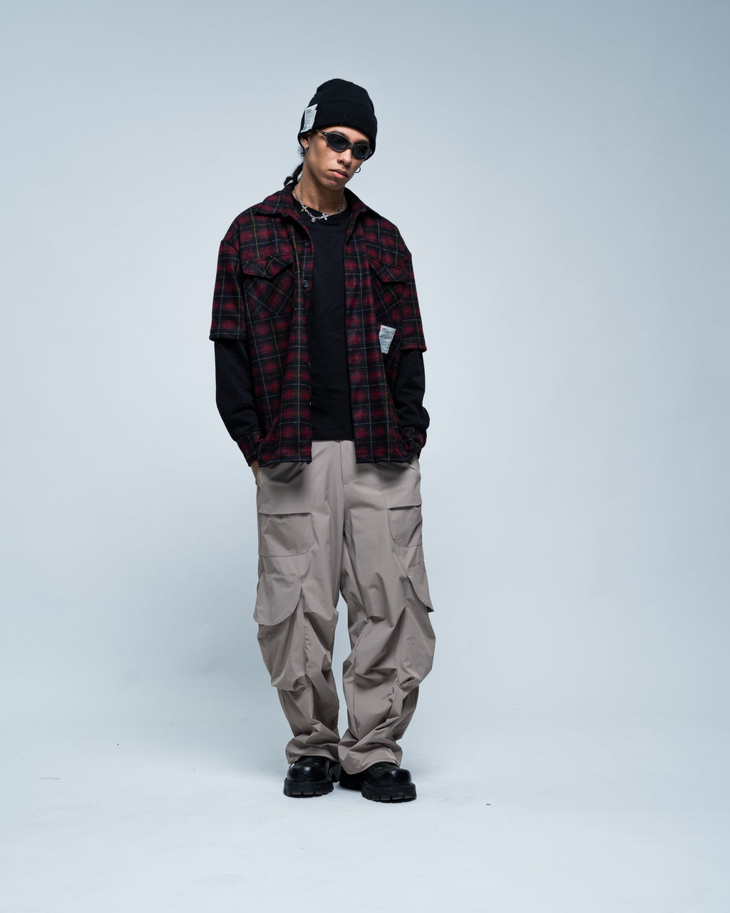 Wide Cargo Nylon Beige