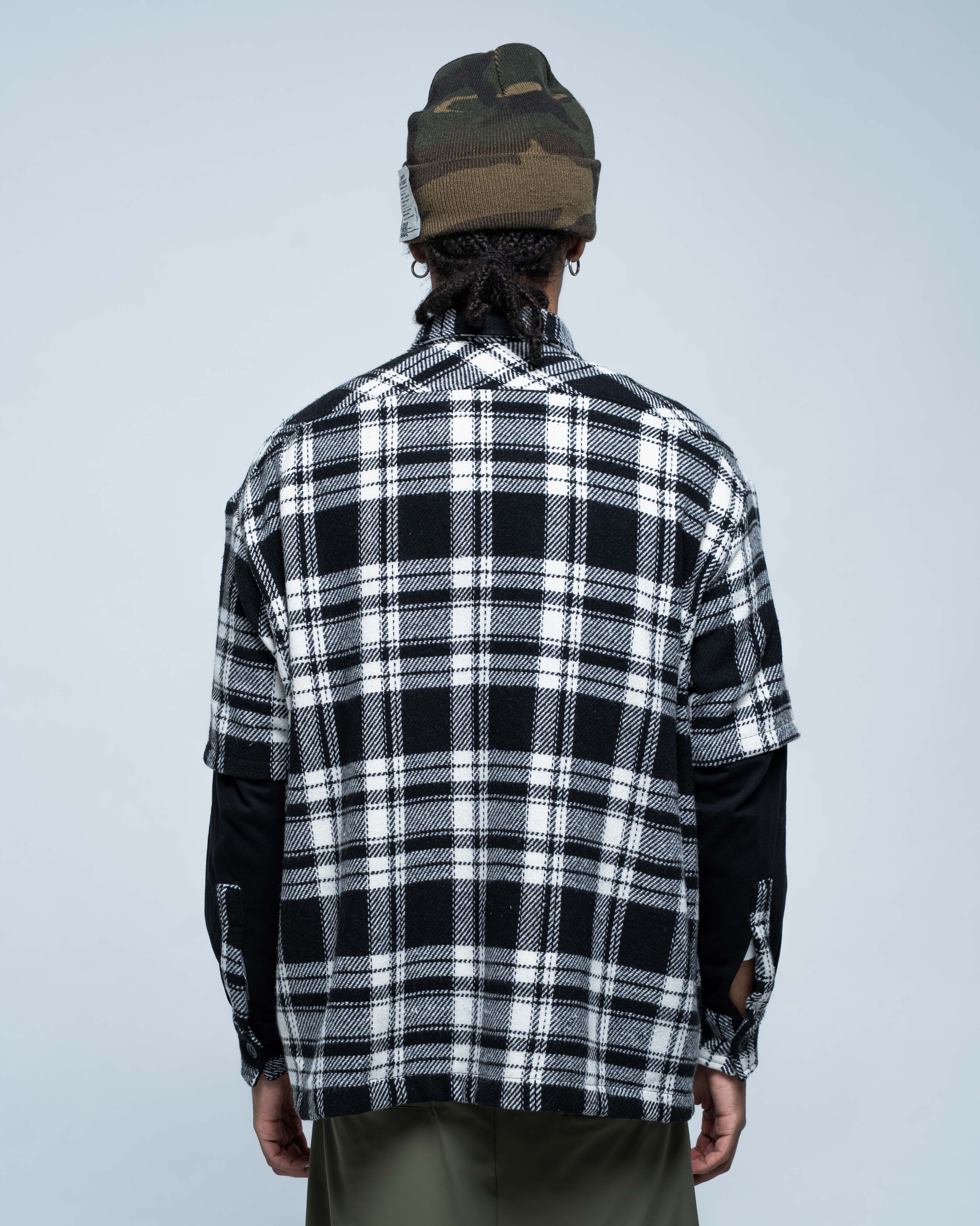 Camicia Grid Flannel 01 White and Black