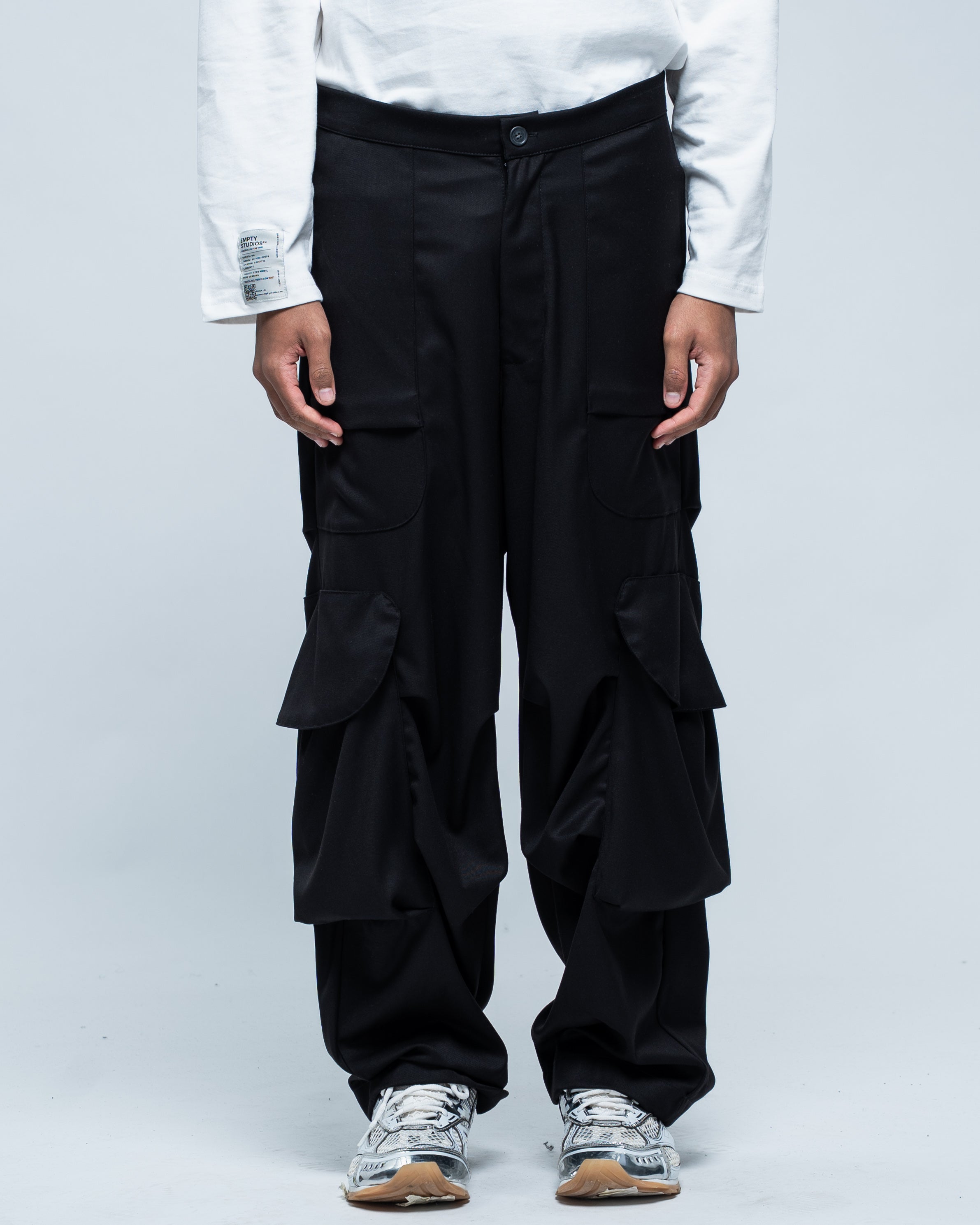 Utility Wide Cargo Cotton Black