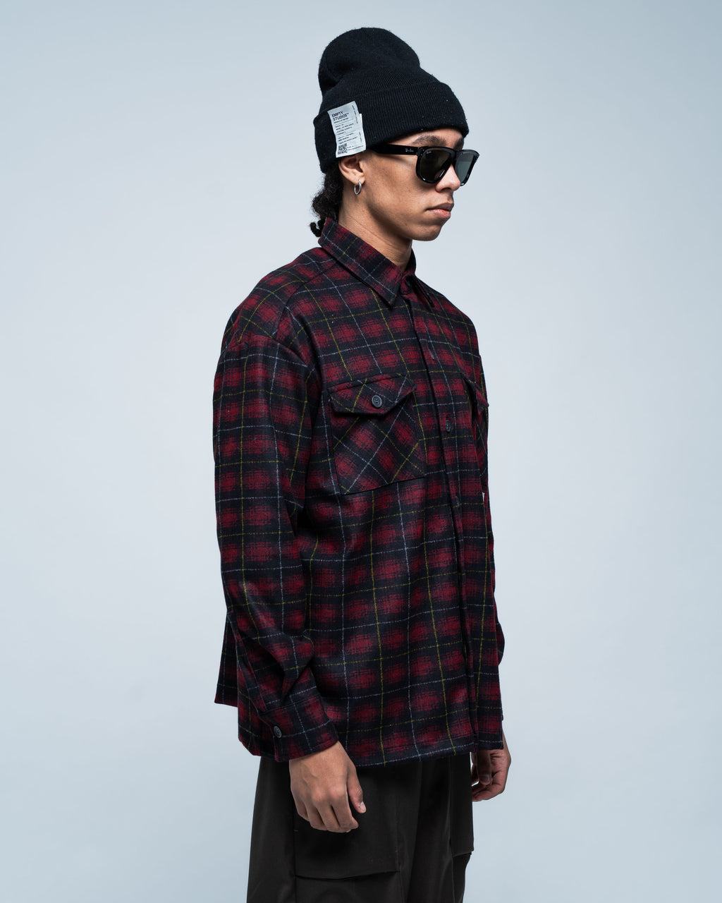 Flannel Overshirt Red and Black