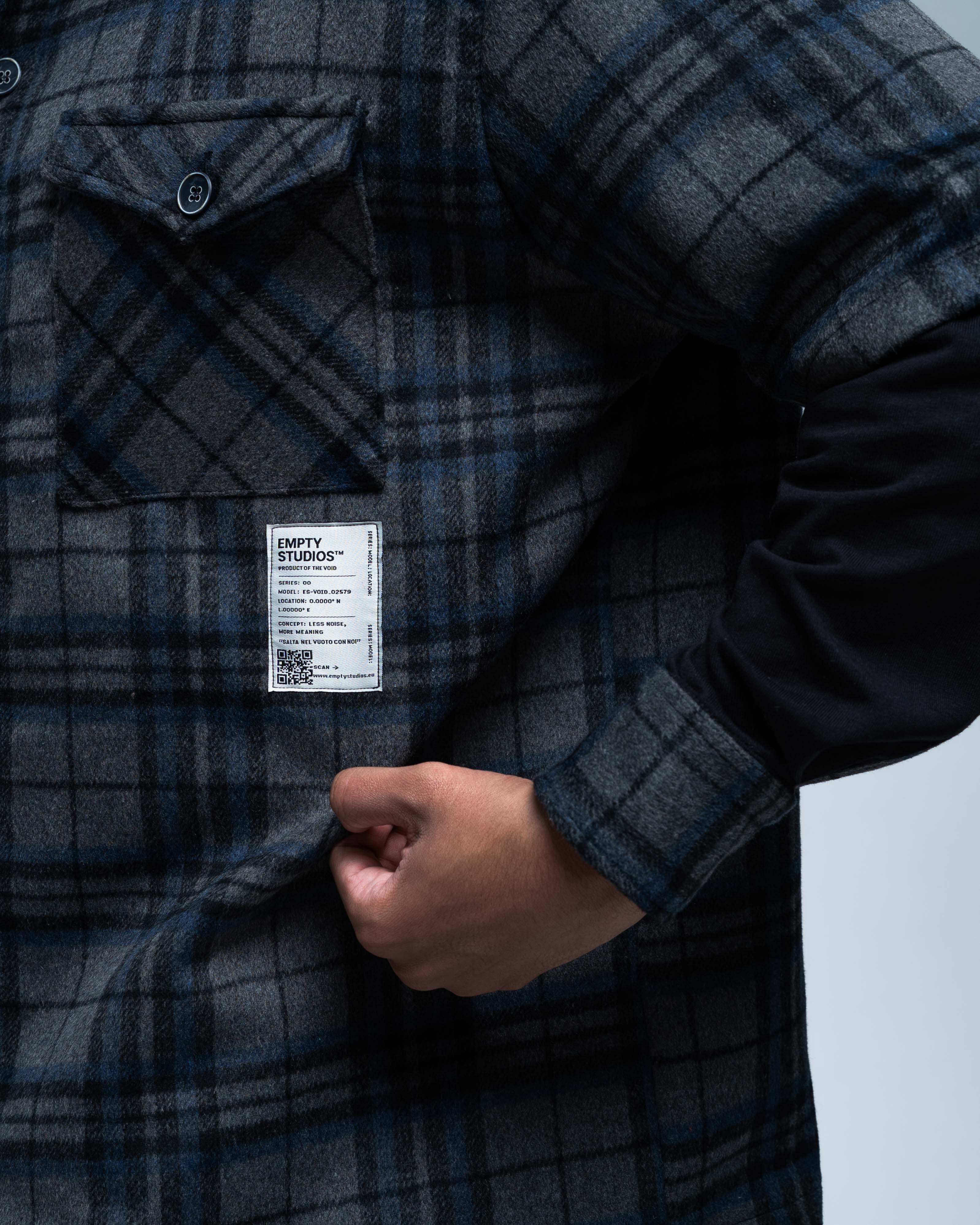 Grid Flannel 01 Gray and Black shirt