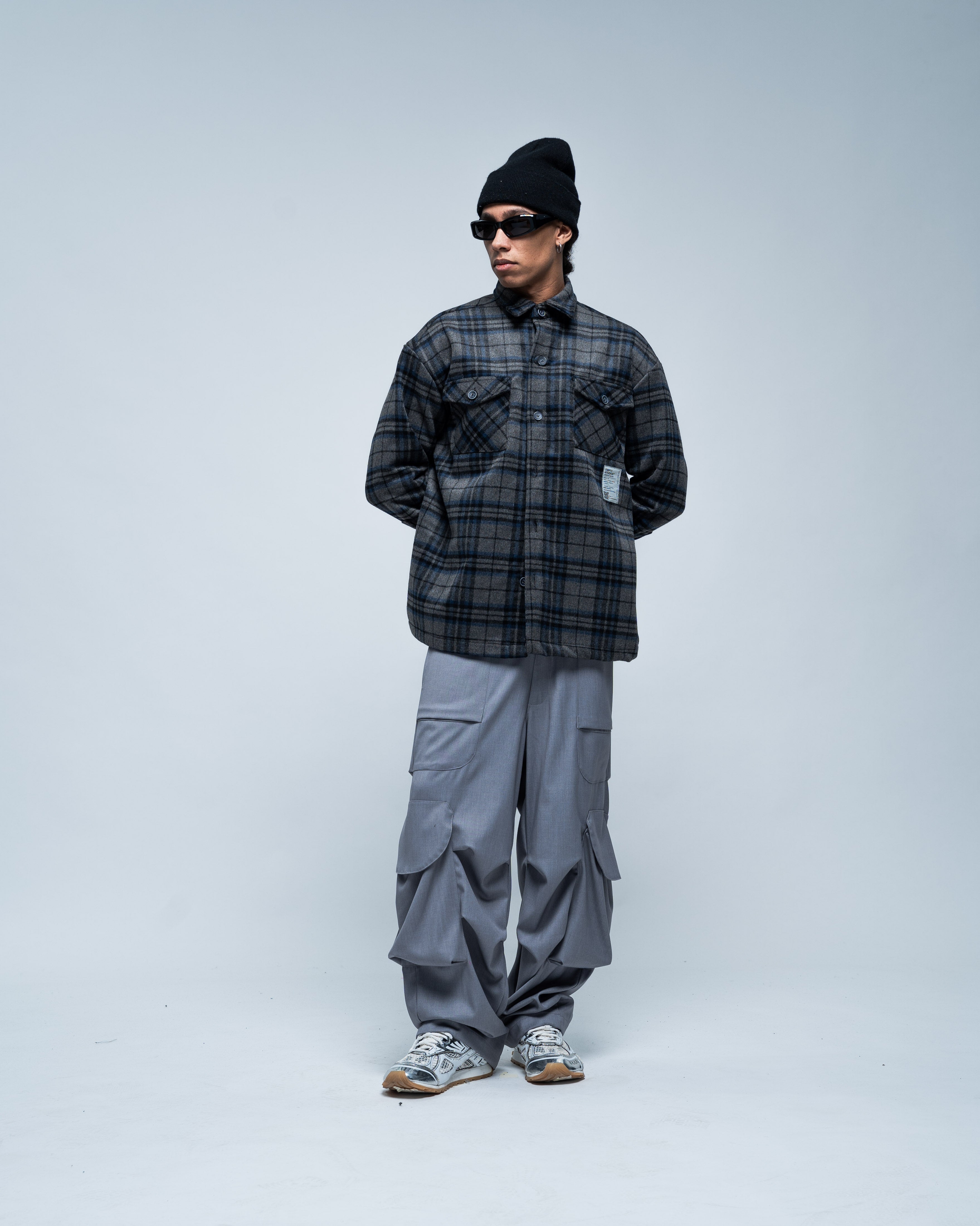 Flannel Overshirt Grey and Black