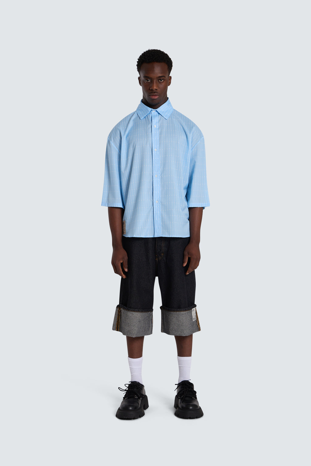 Barbed Wire Overshirt light blue
