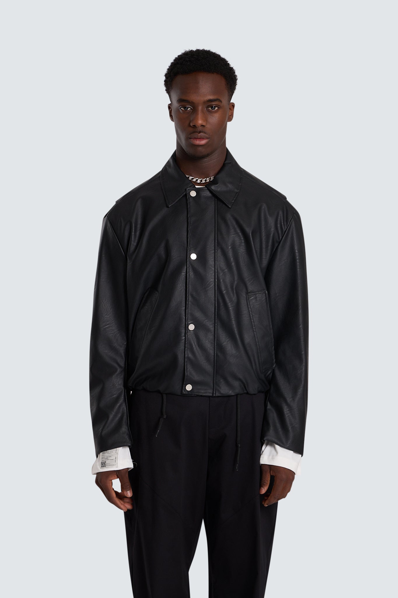 Faux leather jacket black