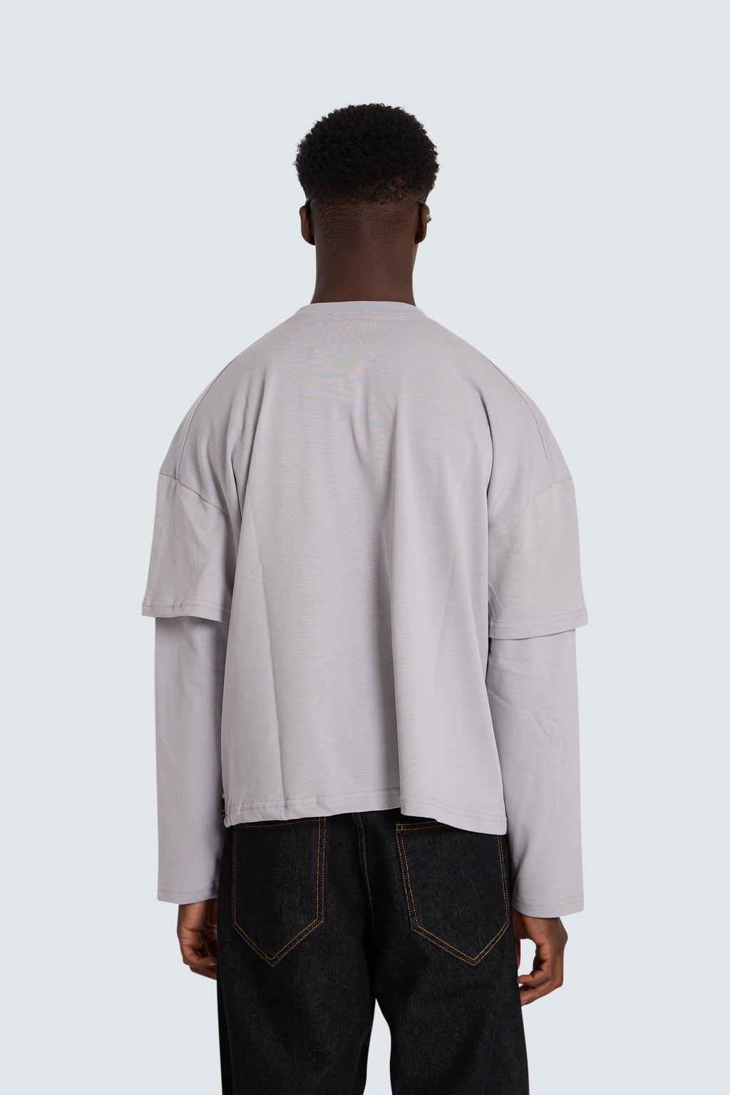 T-shirt à message gris foncé