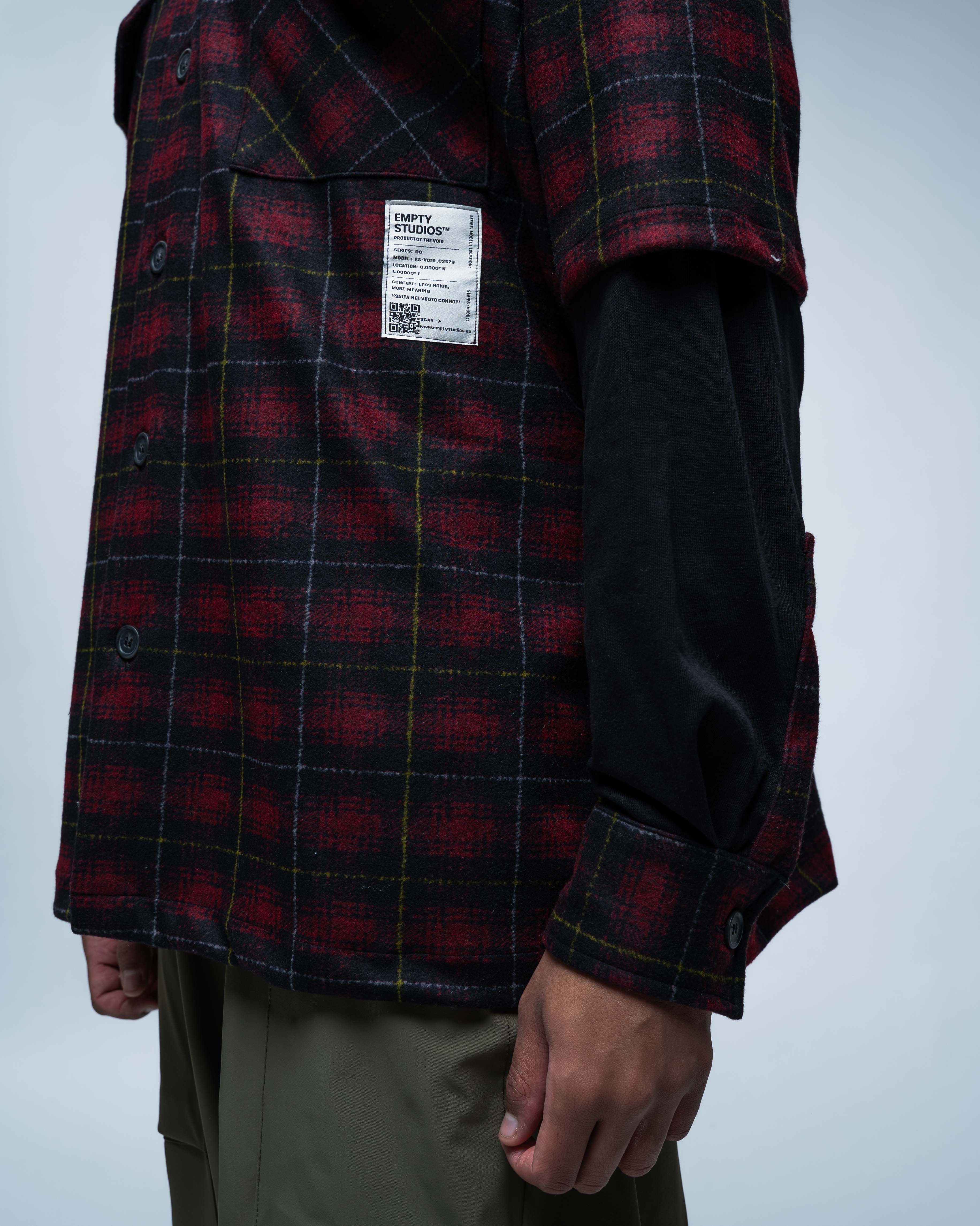 Grid Flannel Shirt 01 Red and Black