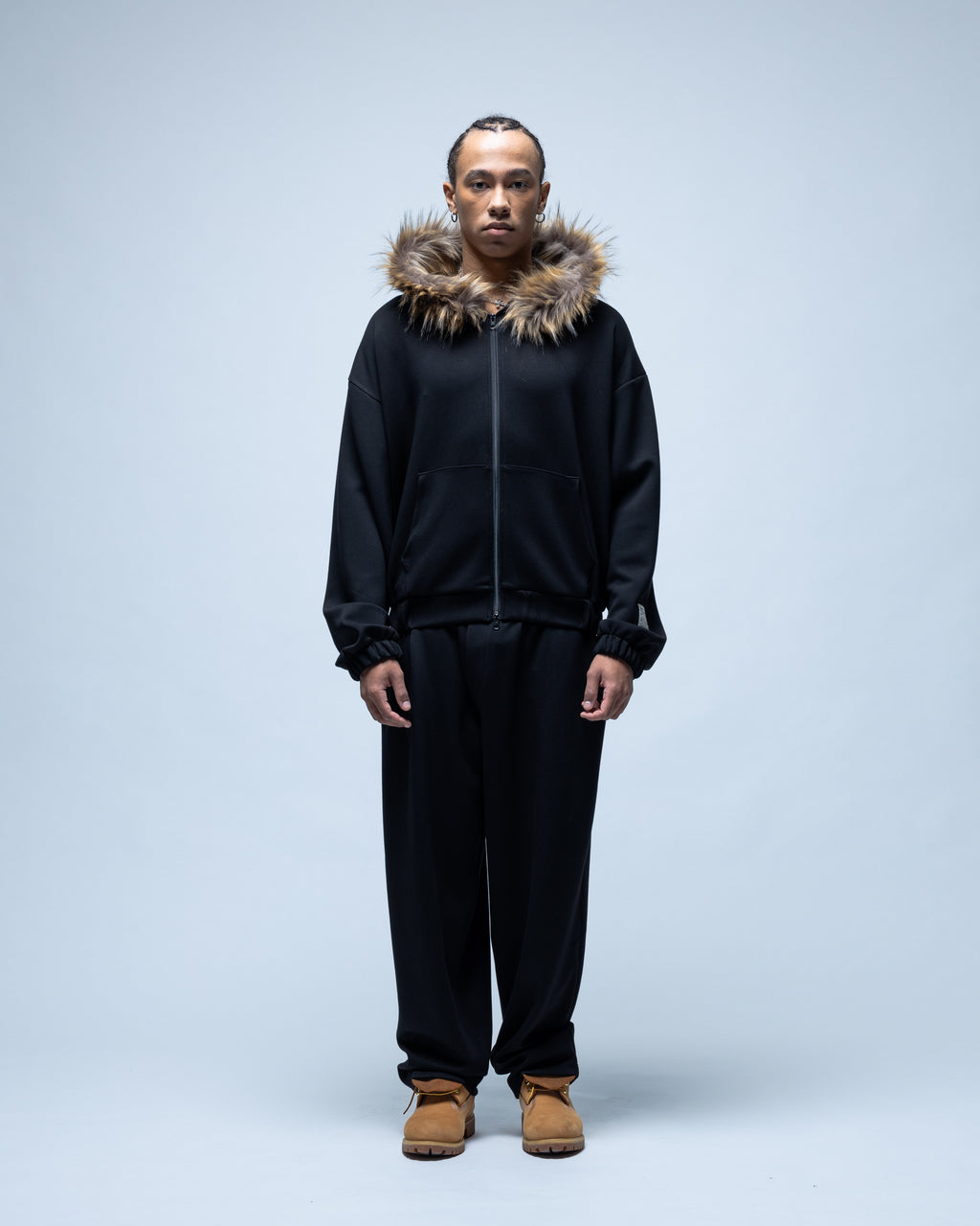Fur Tracksuit Black