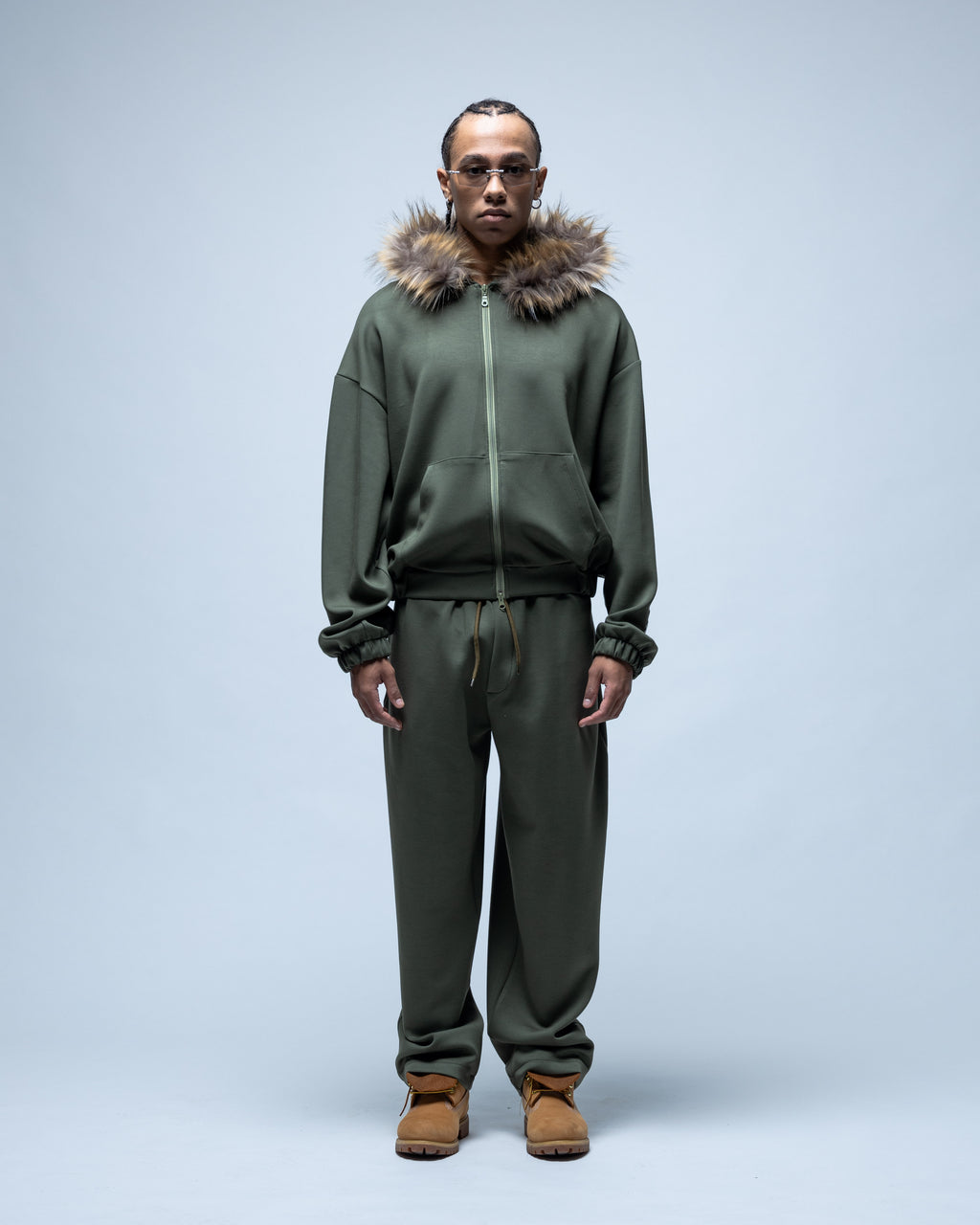 Fur Tracksuit Green