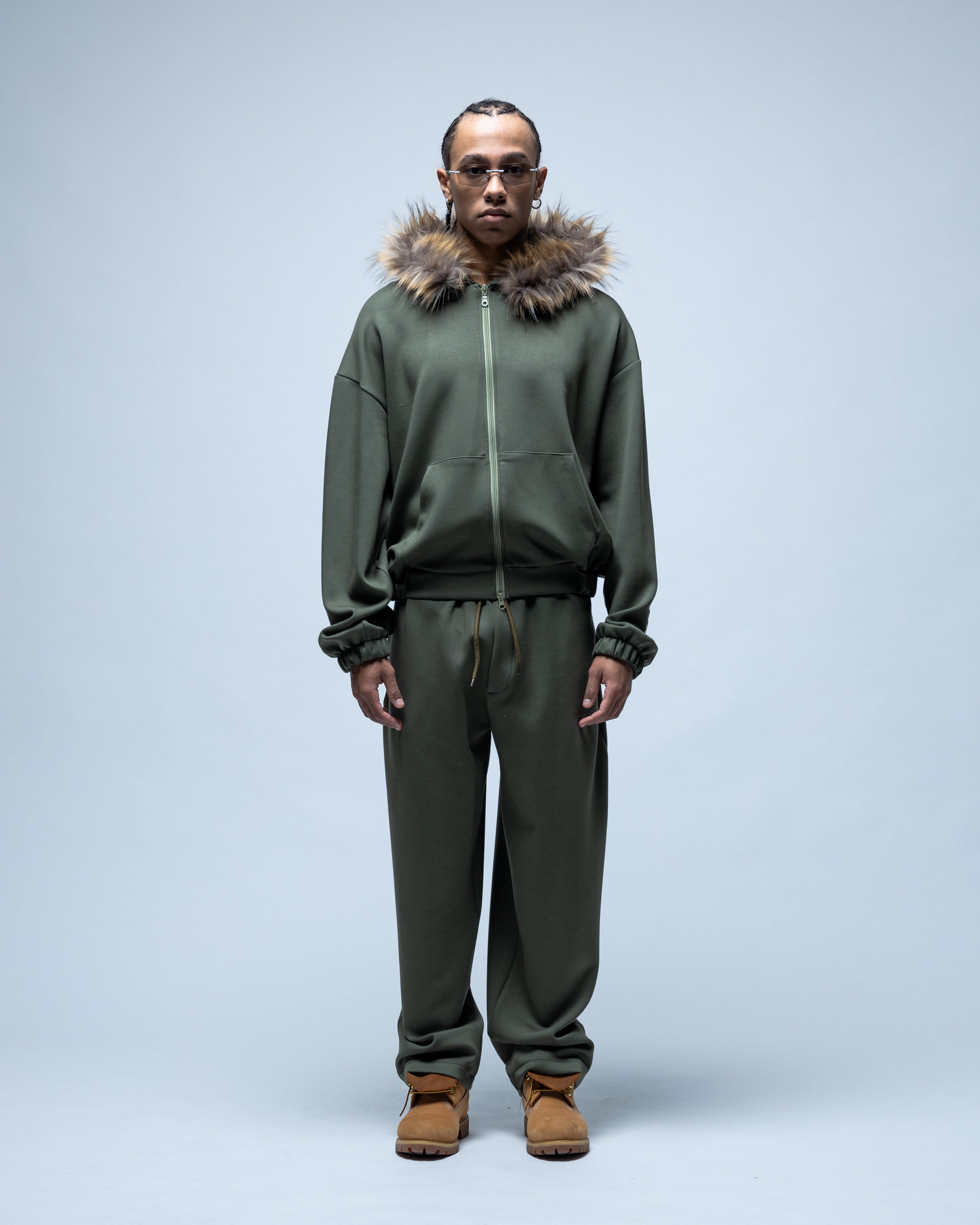 Fur Tracksuit Green