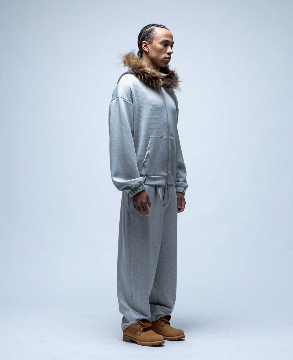Fur Tracksuit Grey