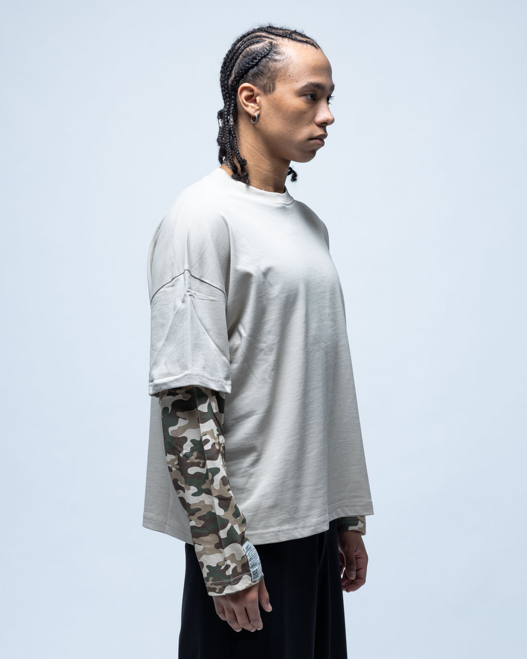 Double Layer Tee Beige